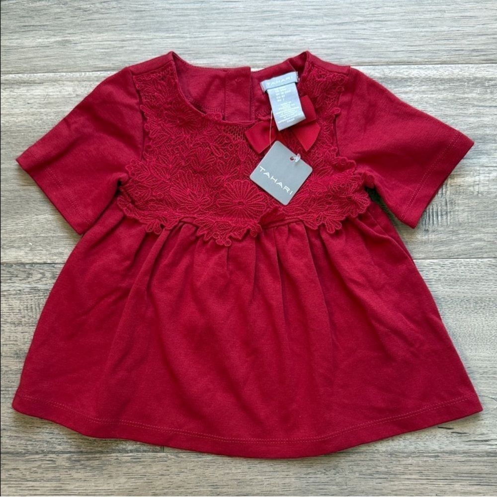 Tahari Red Lace Baby Dress